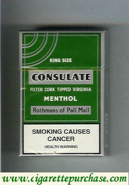 Consulate Menthol cigarettes Rothmans of Pall Mall